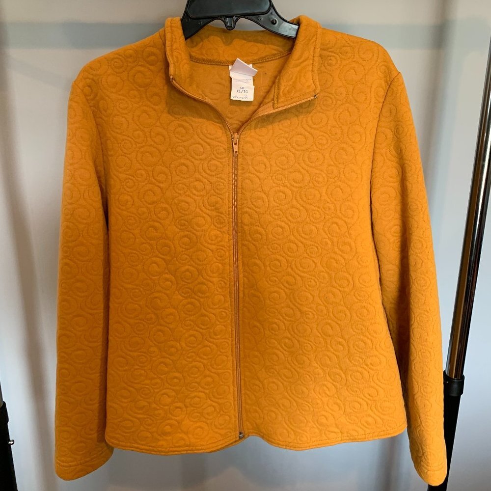 Yellow Patterned Full-Zip Jacket